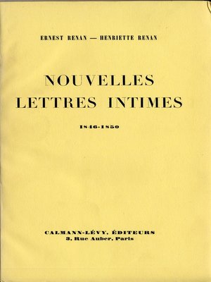 cover image of Nouvelles lettres intimes 1846-1850